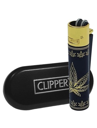 Briquet Clipper métal Feuille CBD