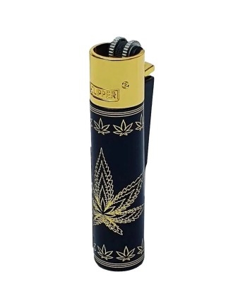 Briquet Clipper métal Feuille CBD