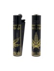 Briquet Clipper métal Feuille CBD