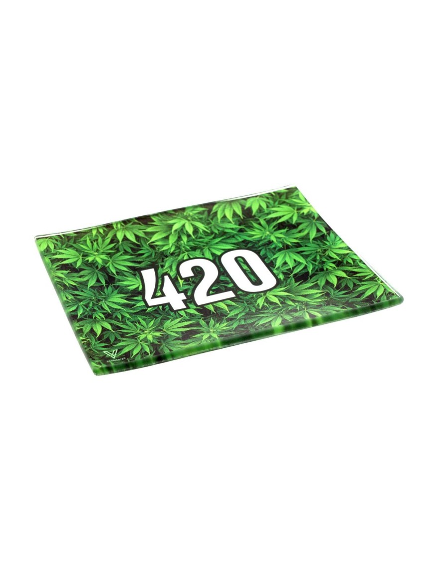 Plateau verre Feuilles 420