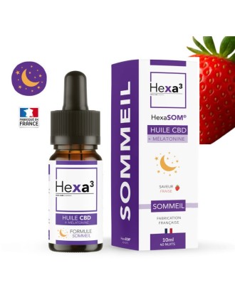 Huile 20% CBD + Mélatonine fraise HEXA3